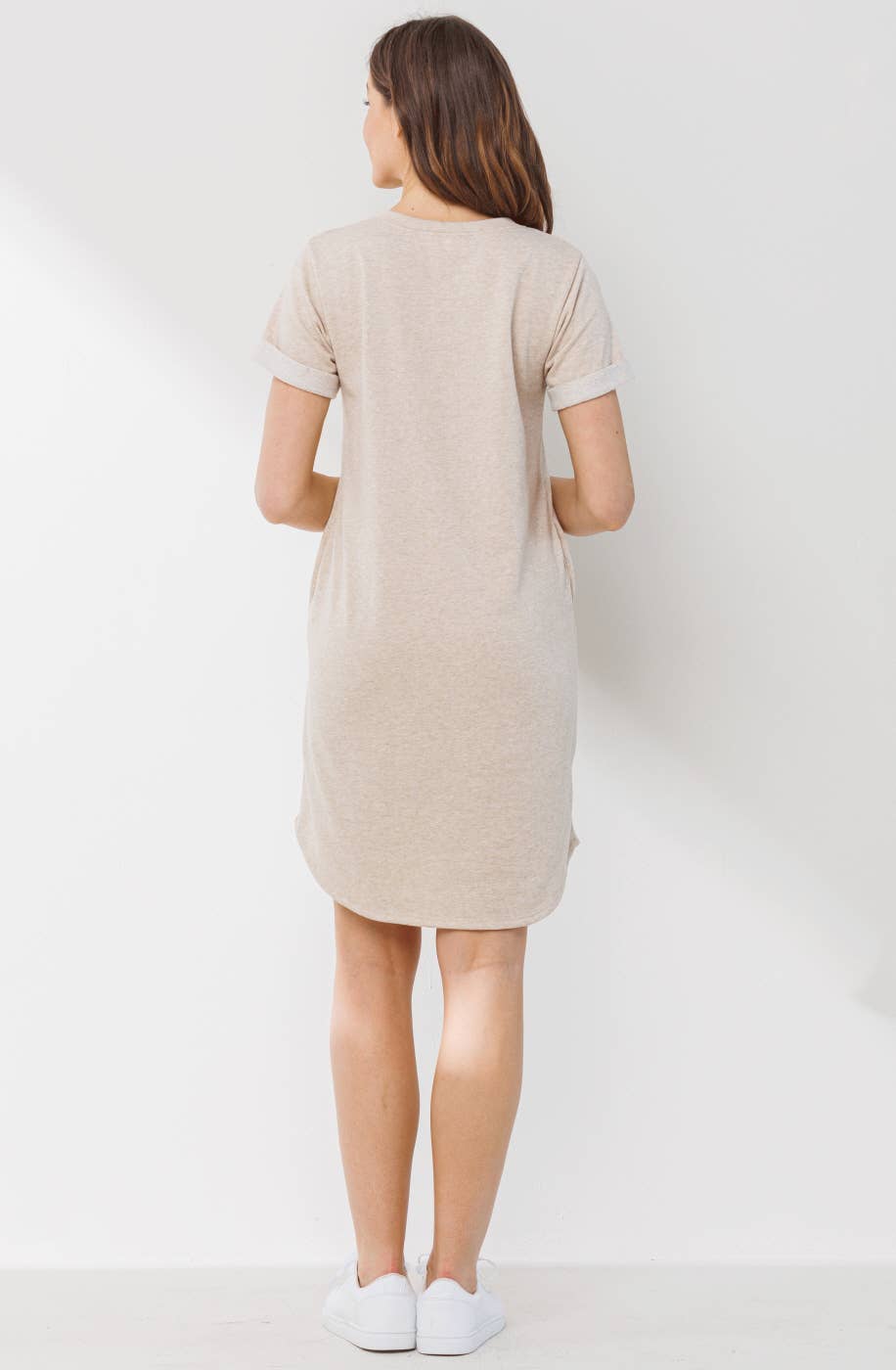 Crew Neck Maternity T-Shirt Dress