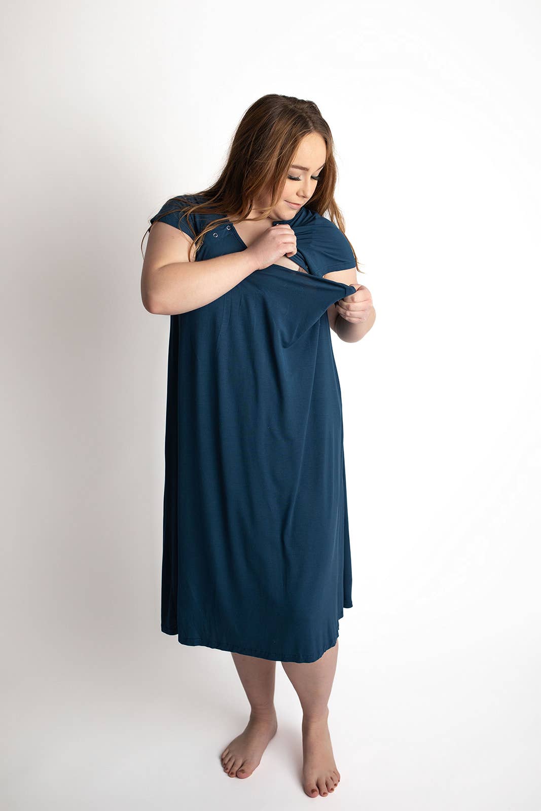 Navy Blue Labor and Delivery/ Nursing Gown