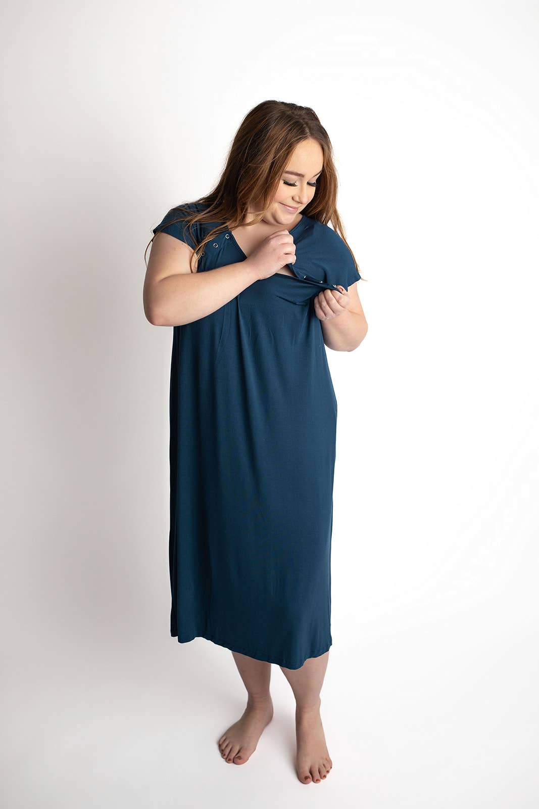 Navy Blue Labor and Delivery/ Nursing Gown
