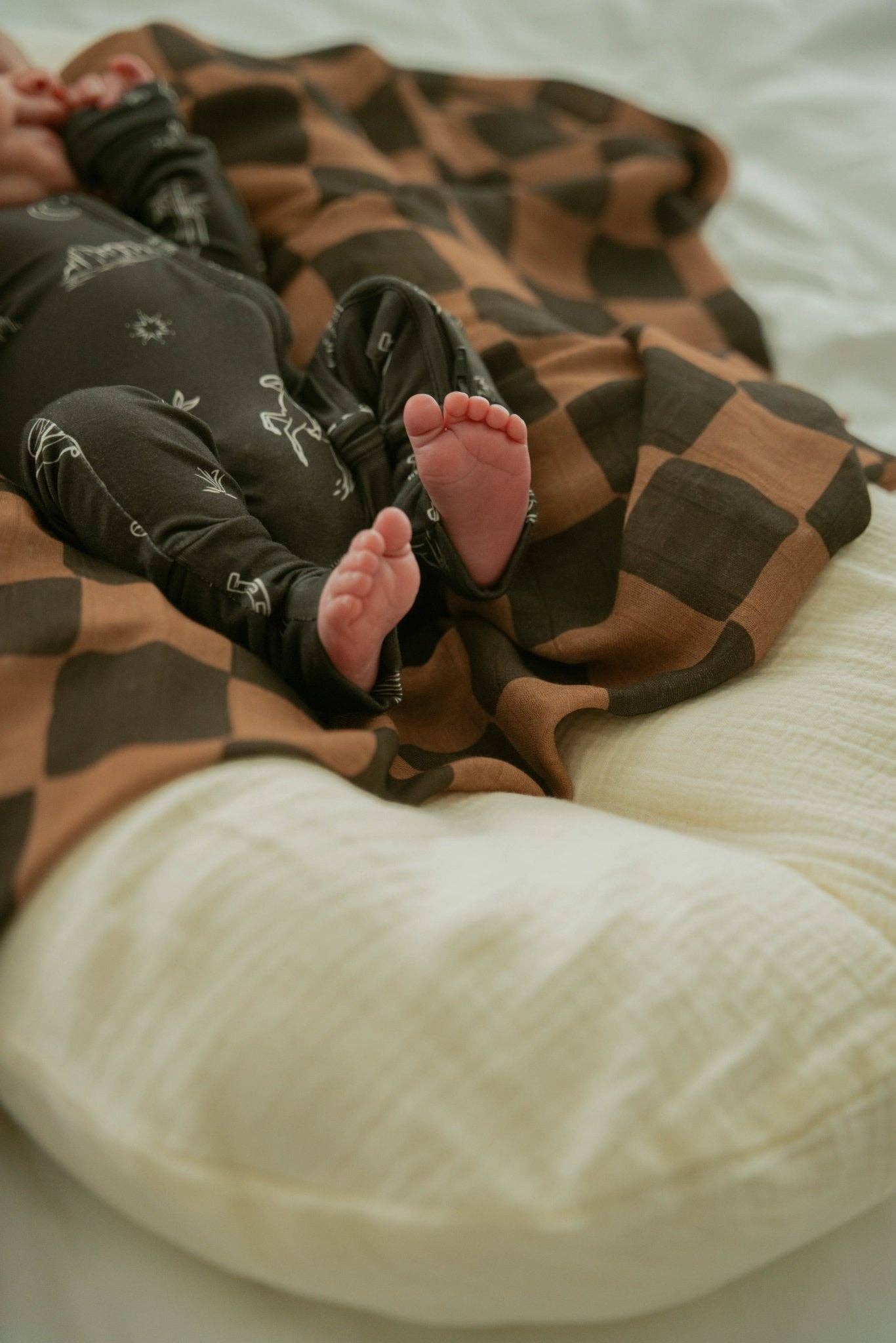 Ink & Earth Checkerboard Muslin Swaddle Blanket