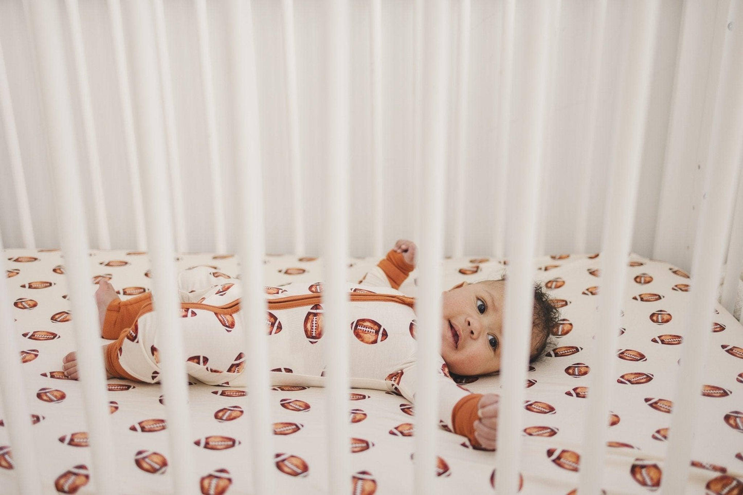 Football Bamboo Zippy Romper Pajamas