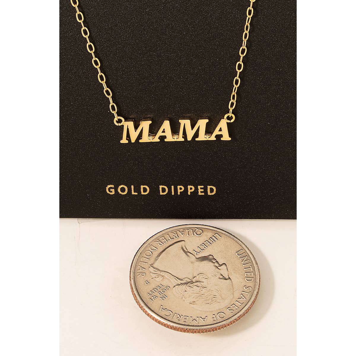 Dipped Mama Pendant Necklace