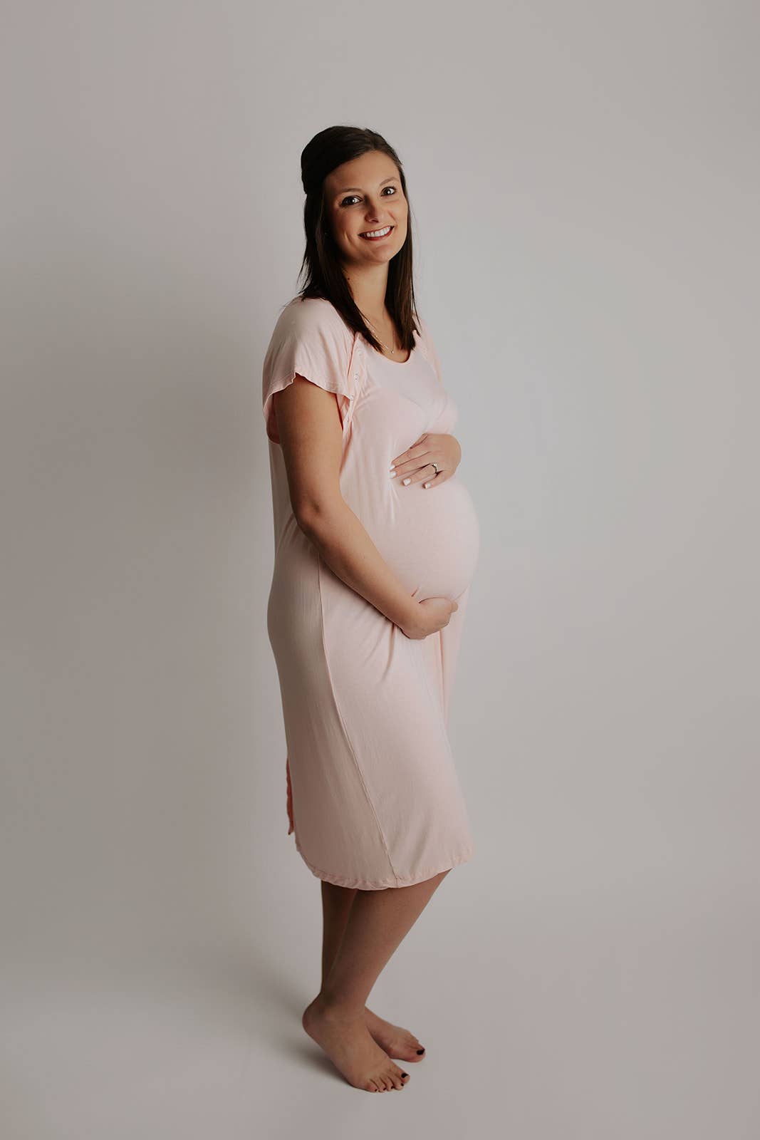 Heavenly Pink Labor and Delivery/ Nursing Gown