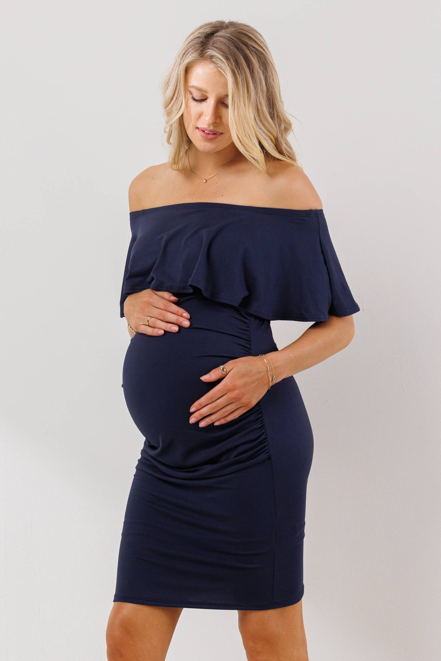 Off The Shoulder Maternity Mini Dress