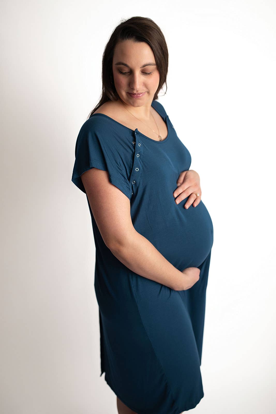 Navy Blue Labor and Delivery/ Nursing Gown