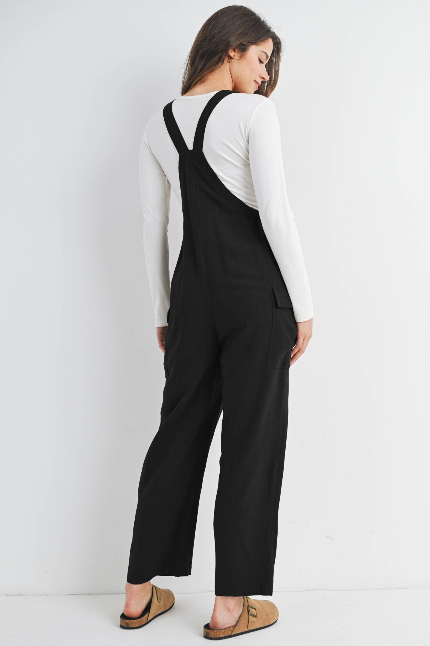 Straight Leg Maternity Adjustable Overalls