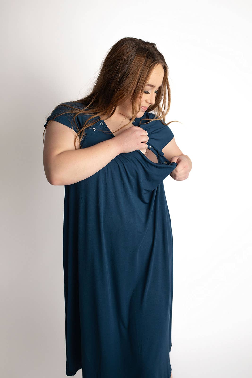Navy Blue Labor and Delivery/ Nursing Gown