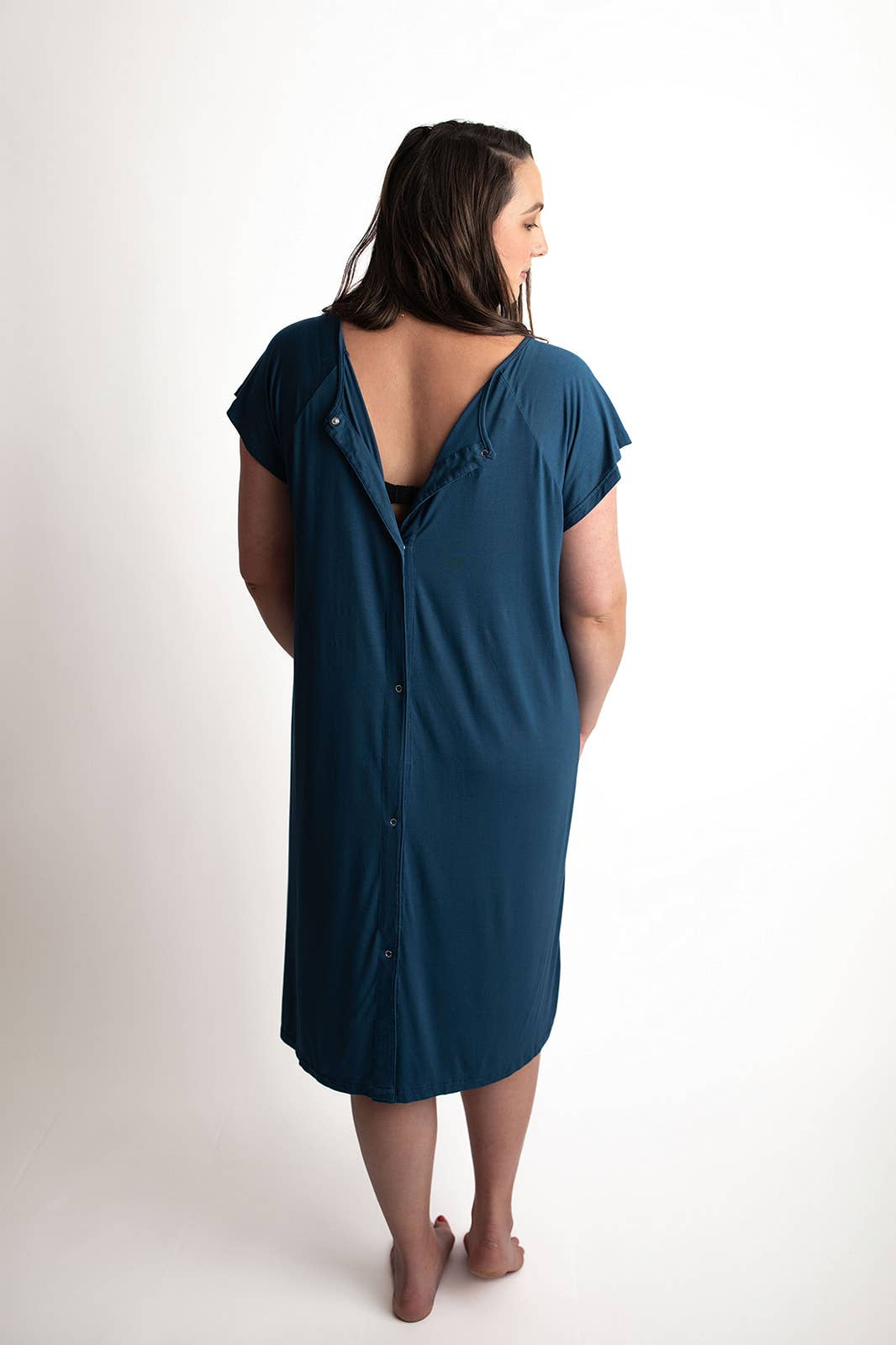 Navy Blue Labor and Delivery/ Nursing Gown