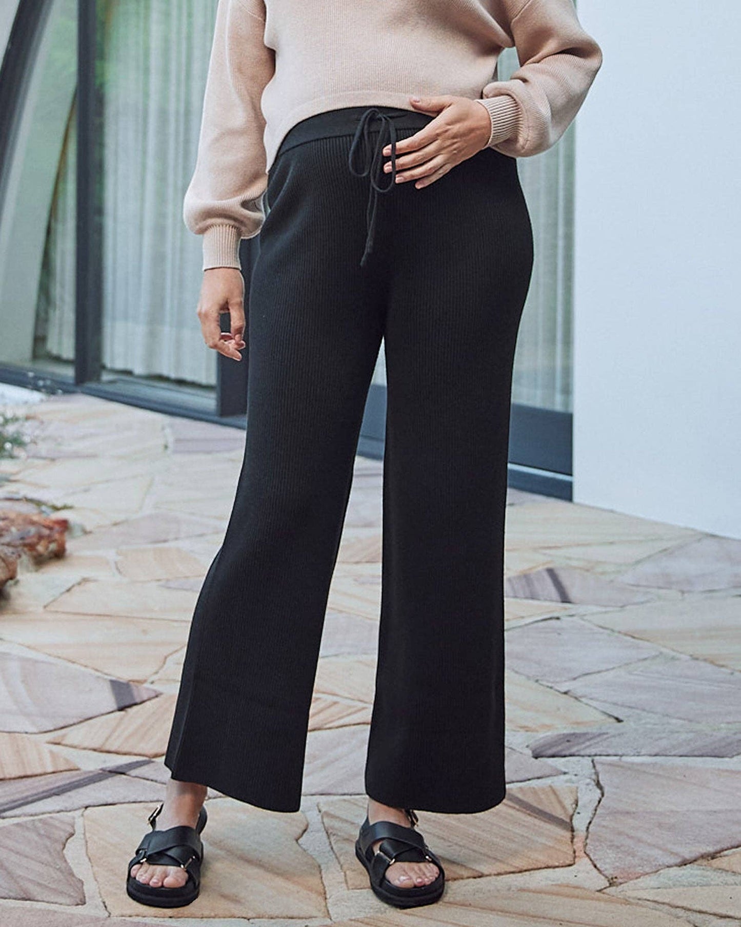 Cecil Maternity Knitted Pants-Black