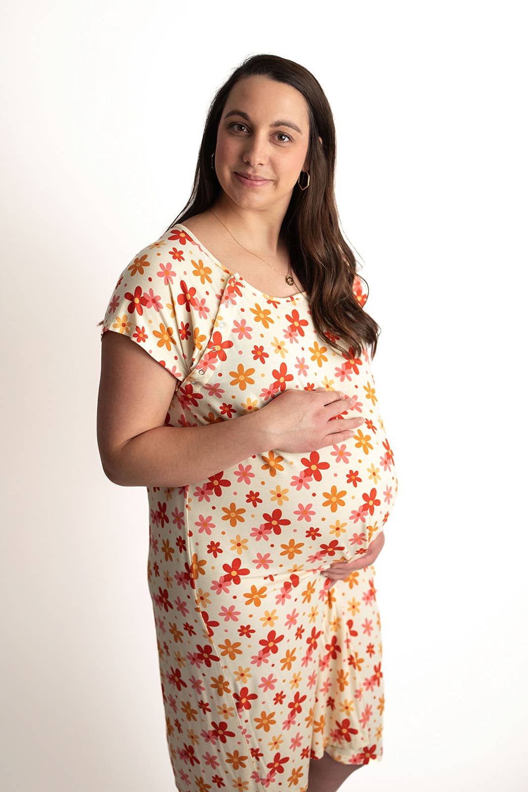 Groovy Floral Labor & Delivery/ Nursing Gown