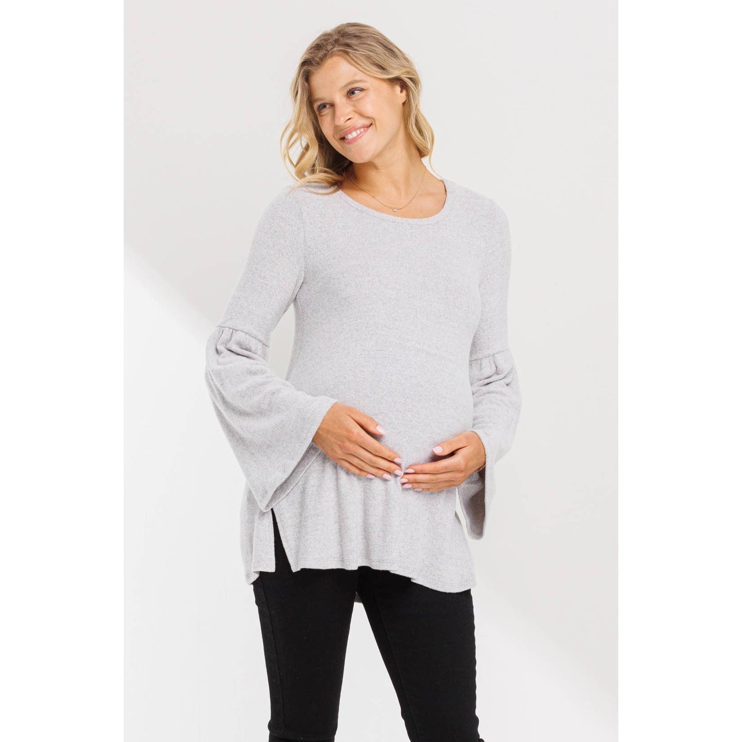 Bell Sleeve Maternity Knit Top