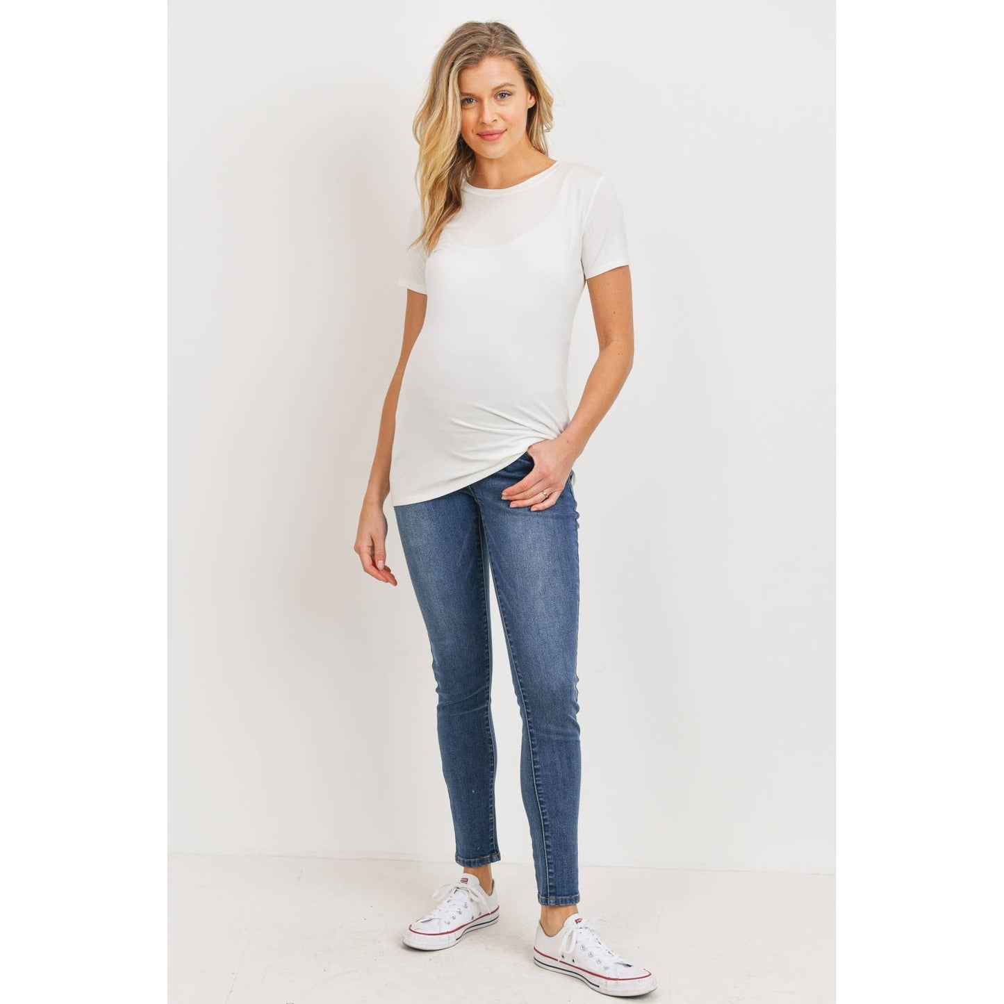 Stretch Maternity Skinny Jeans With Full Panel