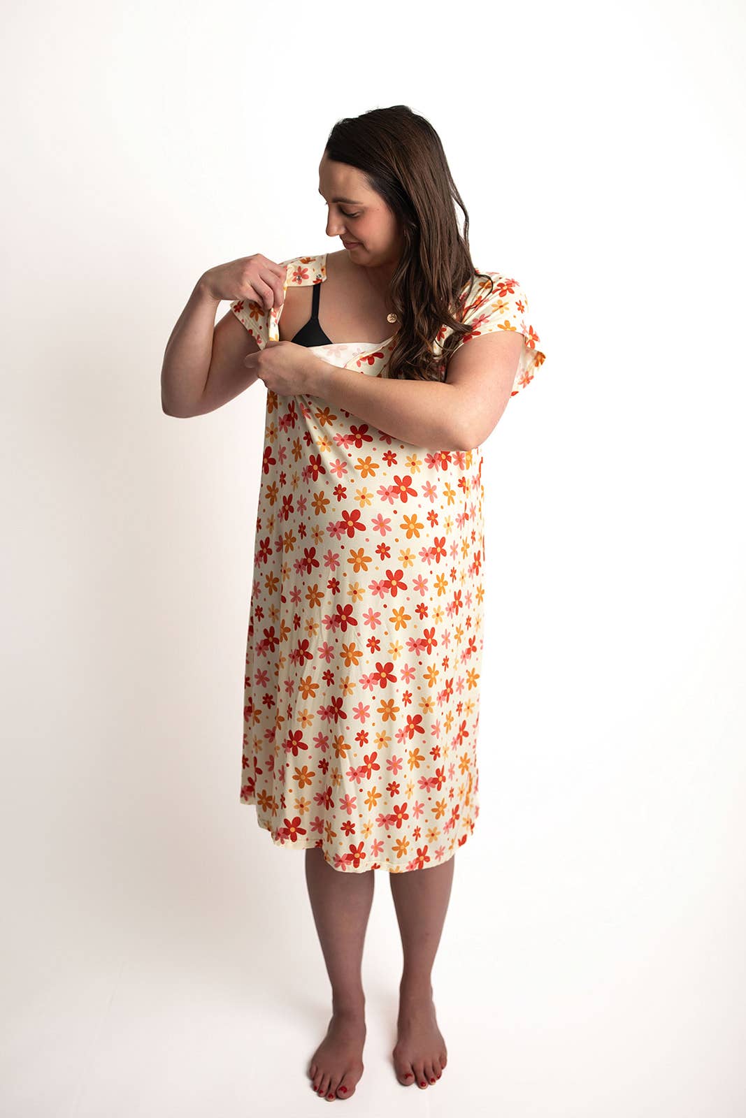 Groovy Floral Labor & Delivery/ Nursing Gown