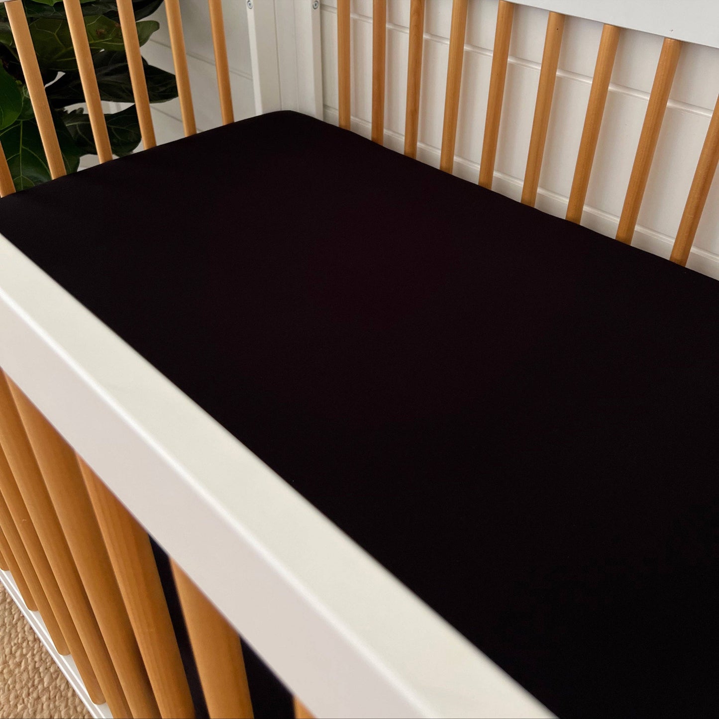 Stretch Crib Sheet, Black