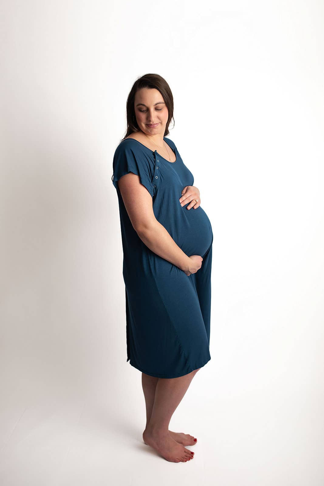 Navy Blue Labor and Delivery/ Nursing Gown