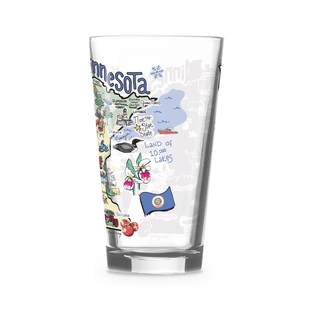 Fishkiss Minnesota 16oz Glass