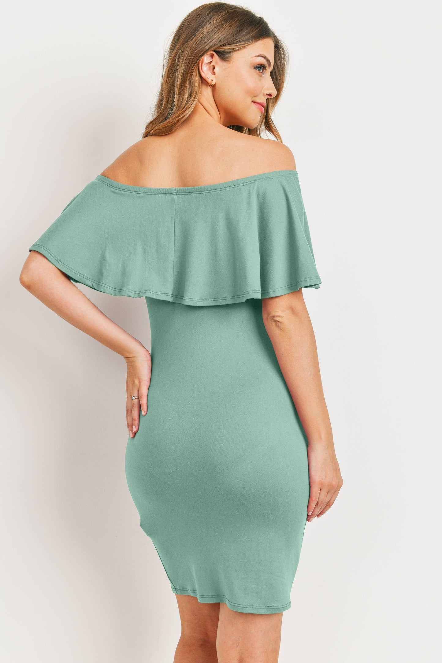 Off The Shoulder Maternity Mini Dress