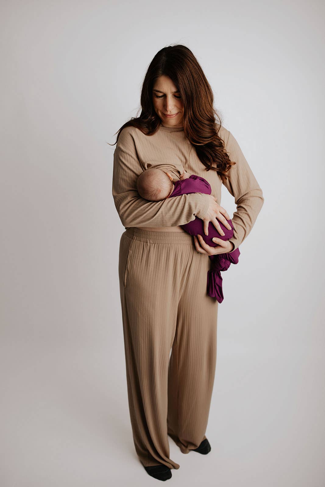 Plum Purple Knotted Newborn Baby Gown