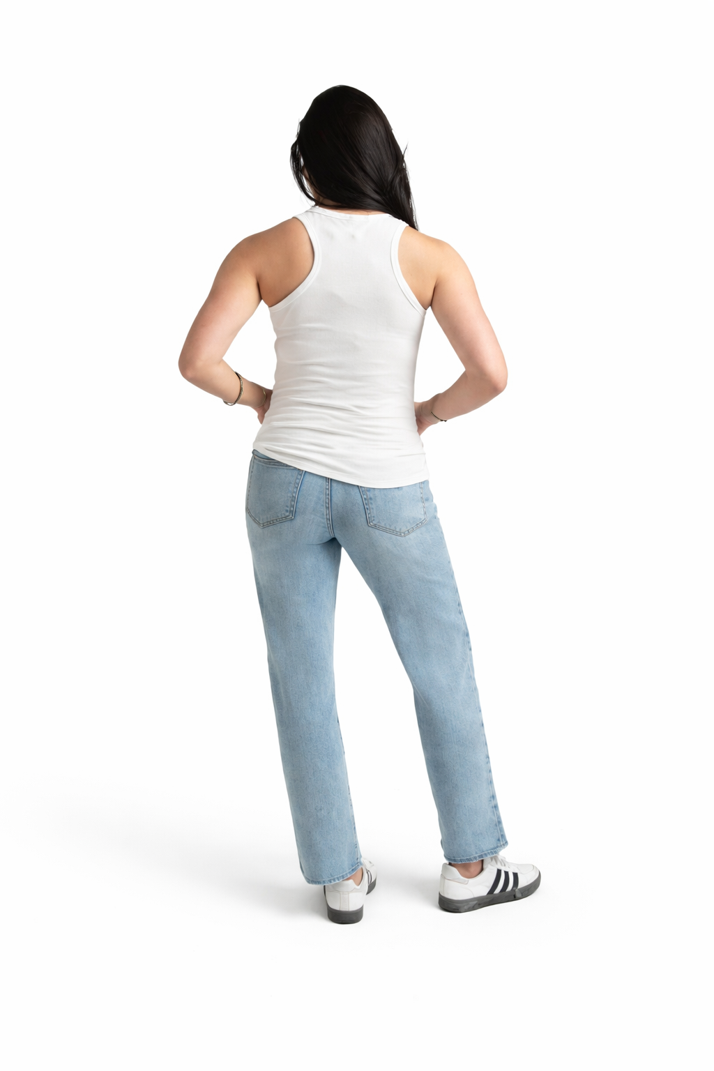 Maternity 28" Dad Jean w/ Bellyband in Flora