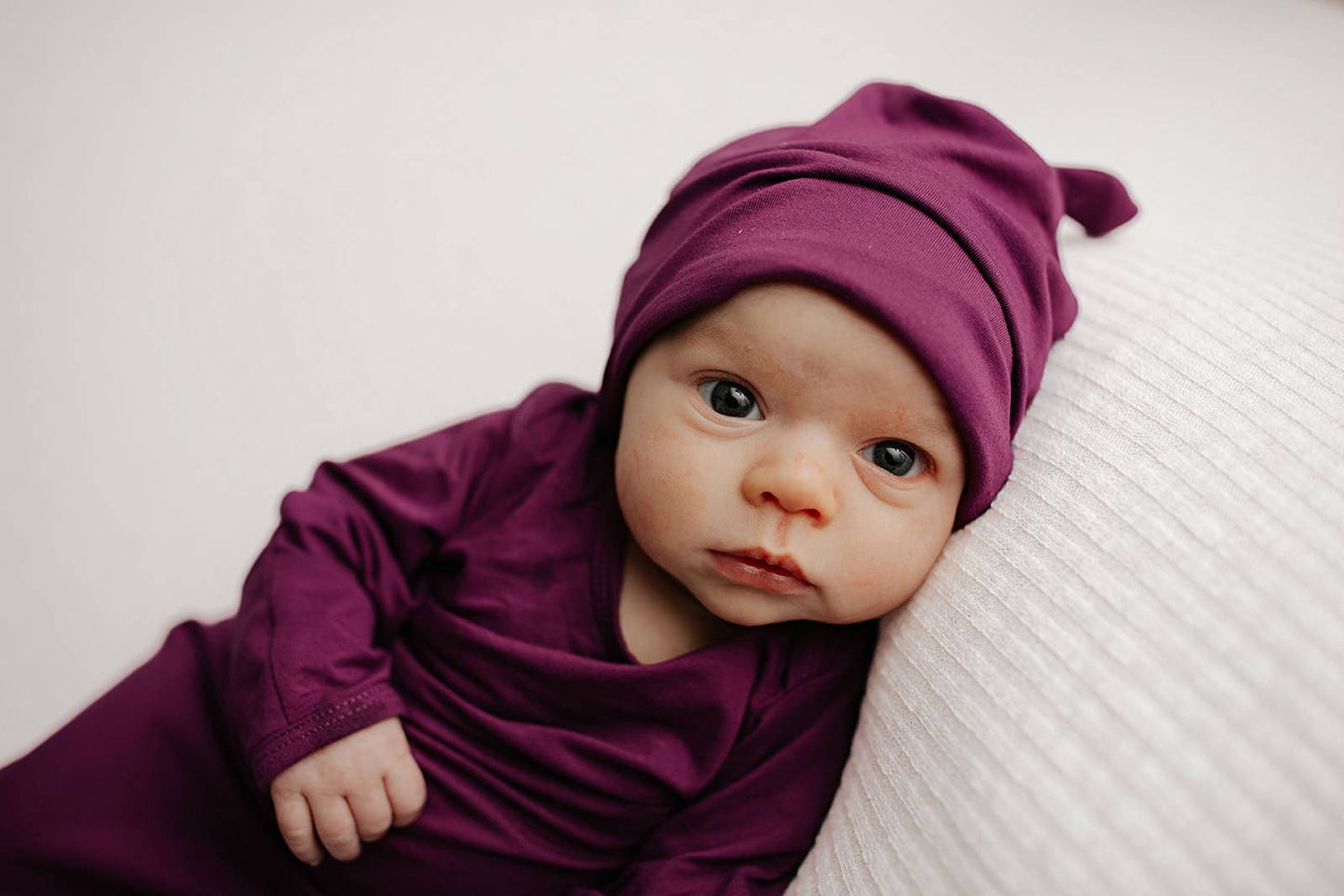 Plum Purple Knotted Newborn Baby Gown