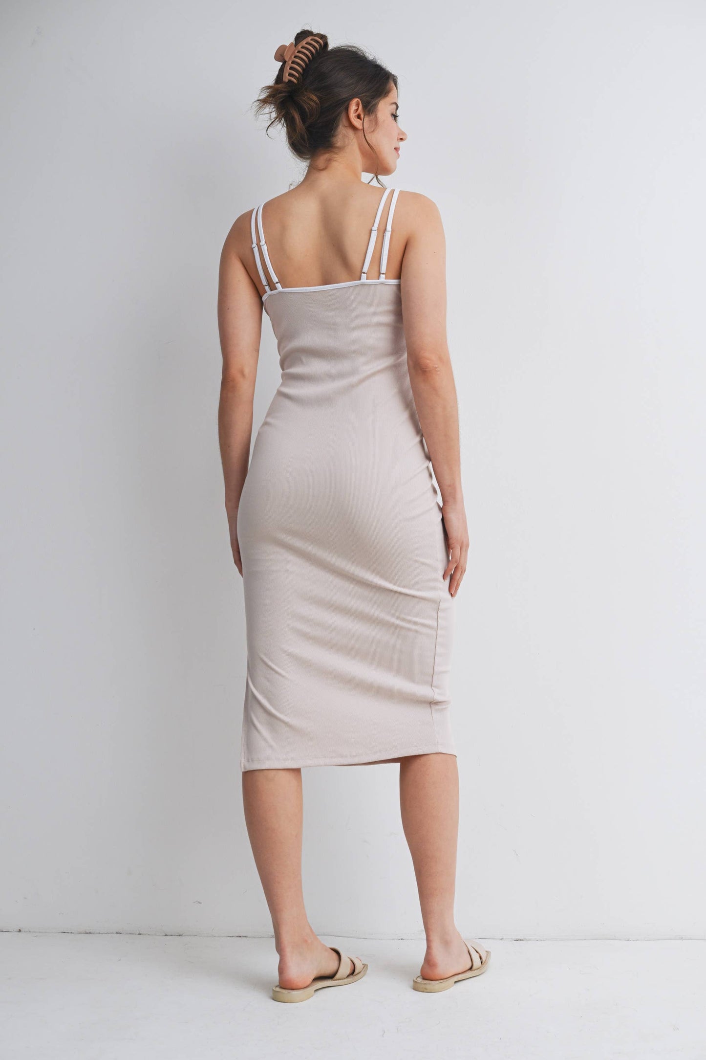 Ribbed Maternity Midi Dress