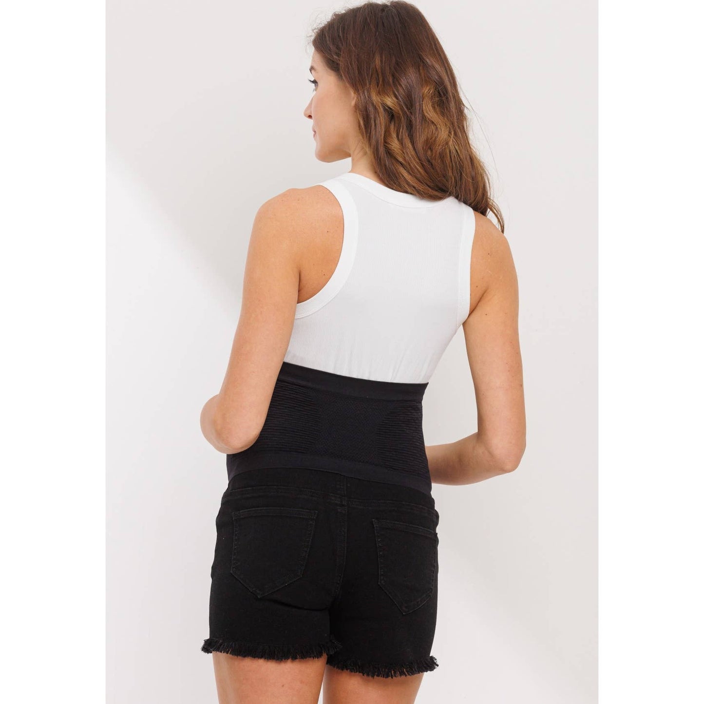 Frayed Denim Maternity Shorts