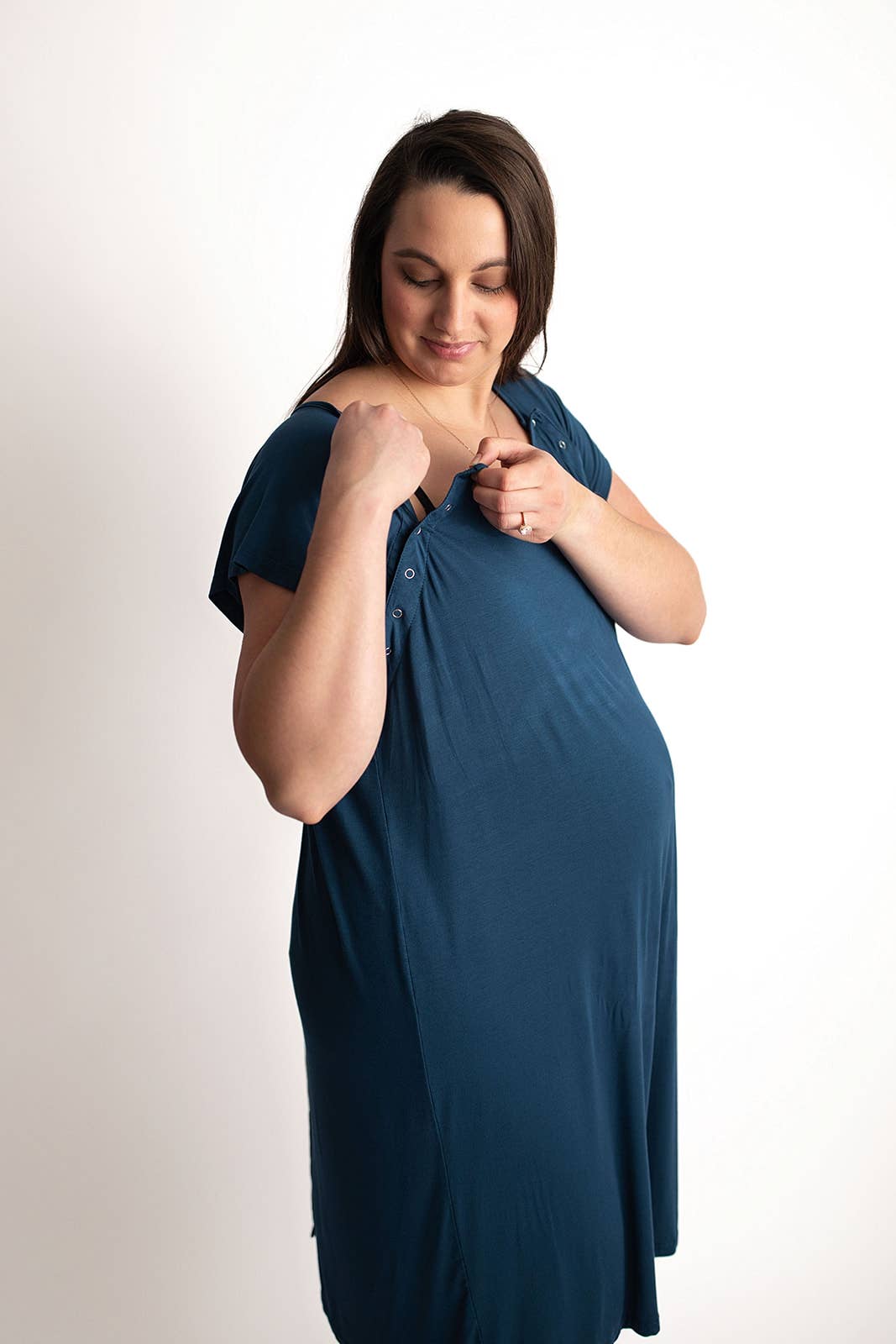 Navy Blue Labor and Delivery/ Nursing Gown