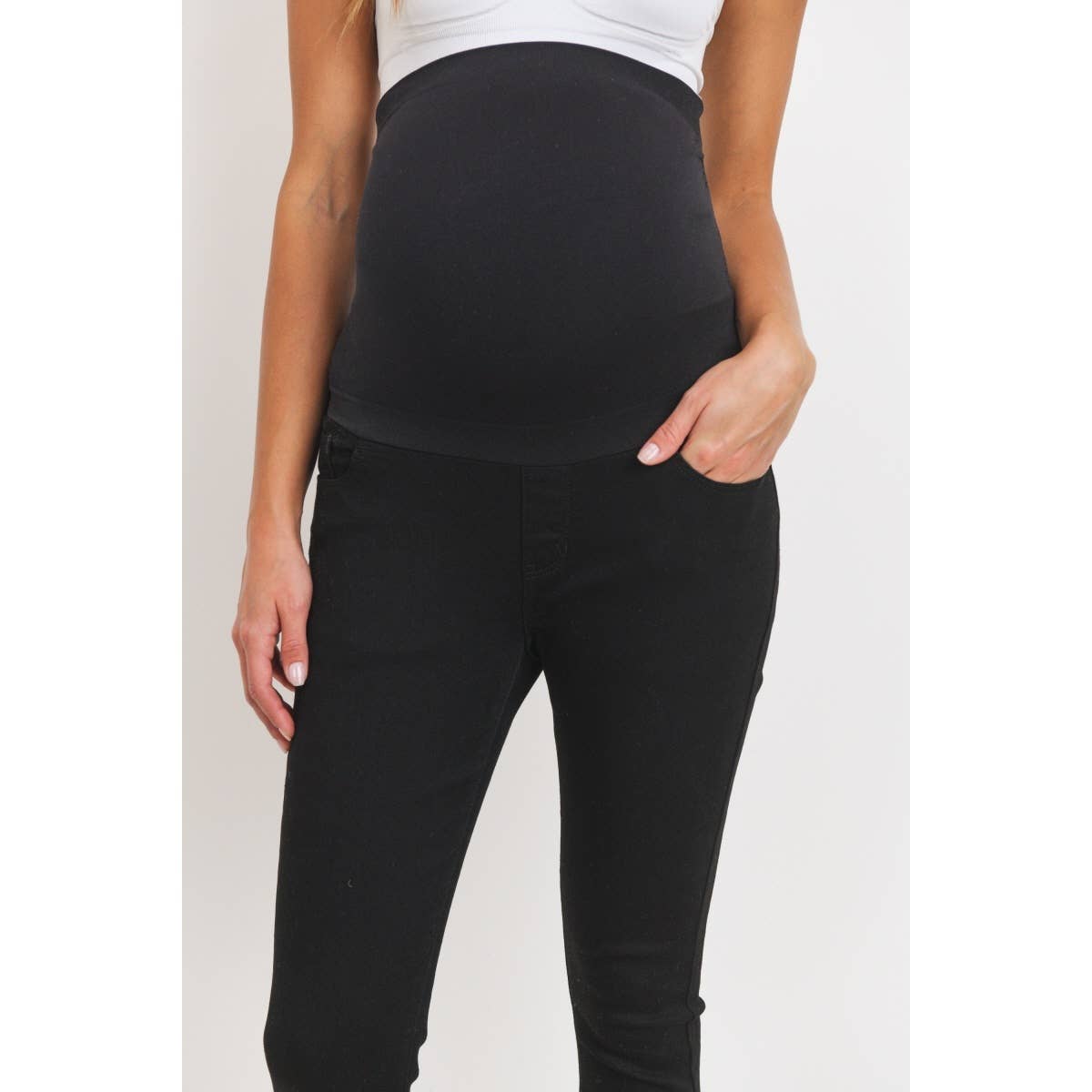 Stretch Maternity Skinny Jeans With Full Panel