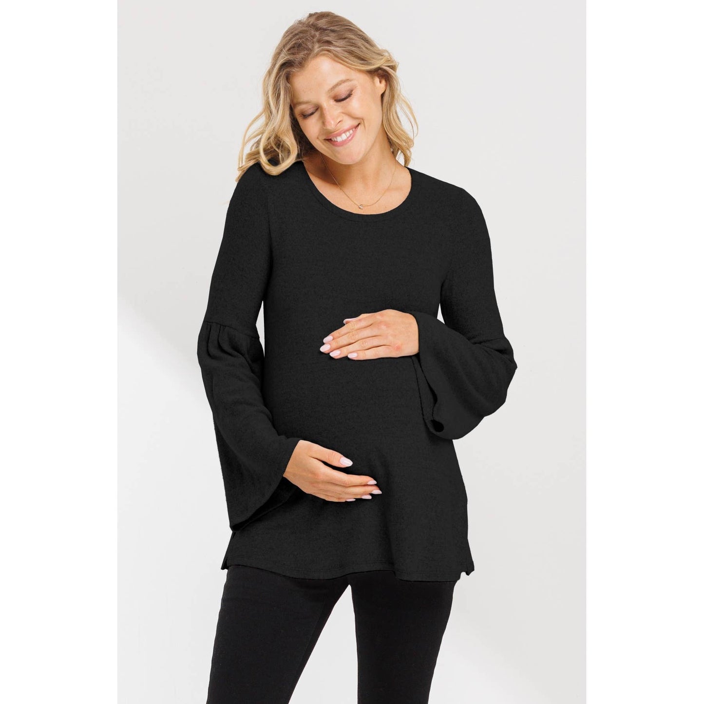 Bell Sleeve Maternity Knit Top