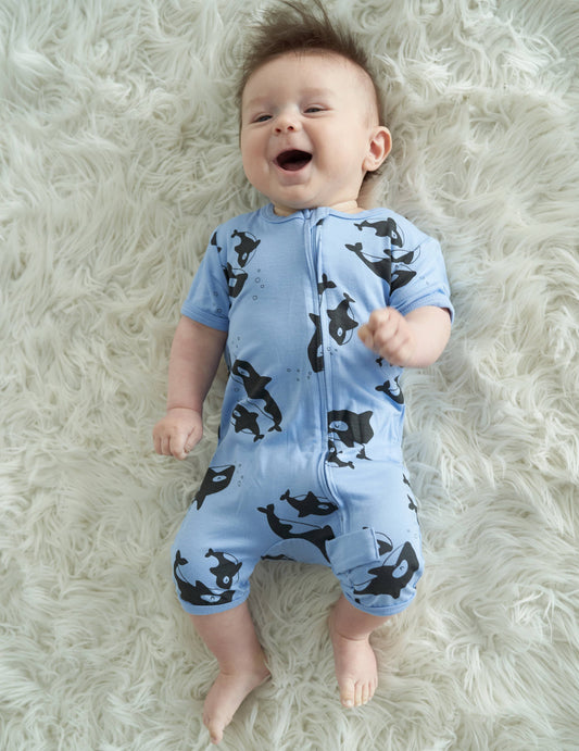 Bamboo Short Sleeve Zippy Romper