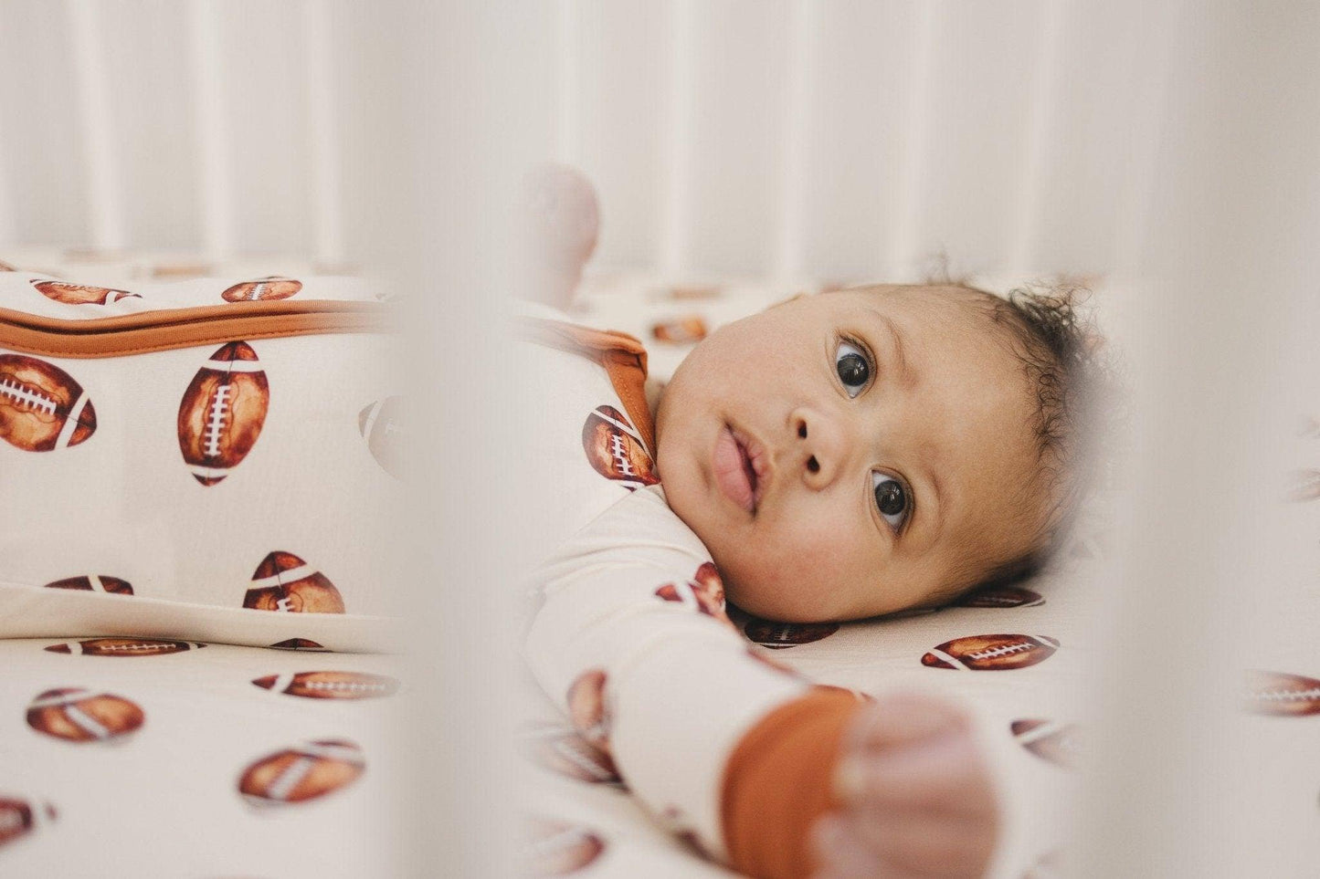 Football Bamboo Zippy Romper Pajamas