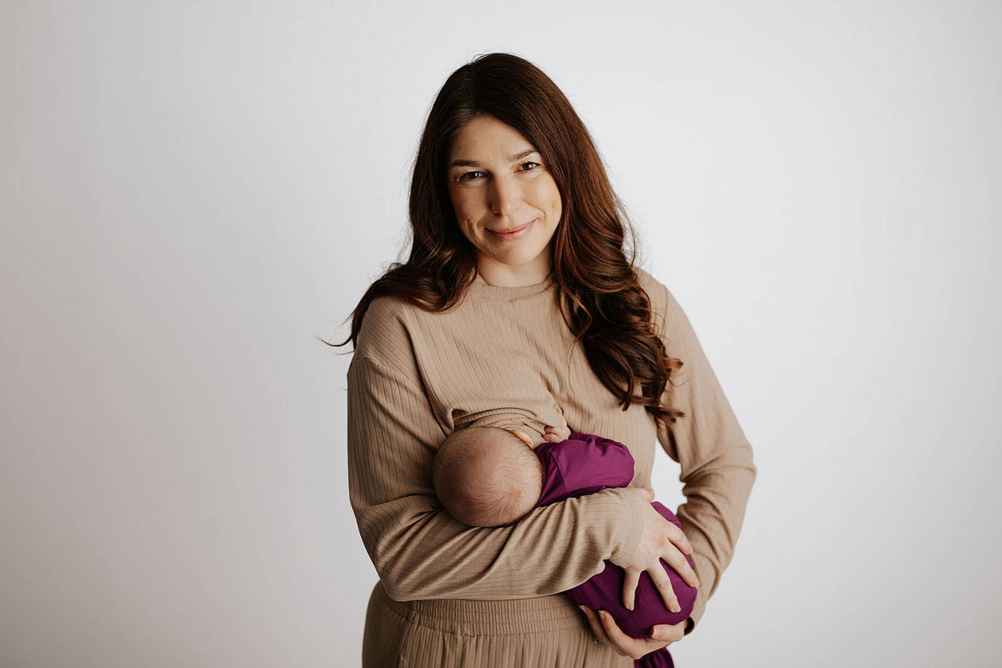 Plum Purple Knotted Newborn Baby Gown