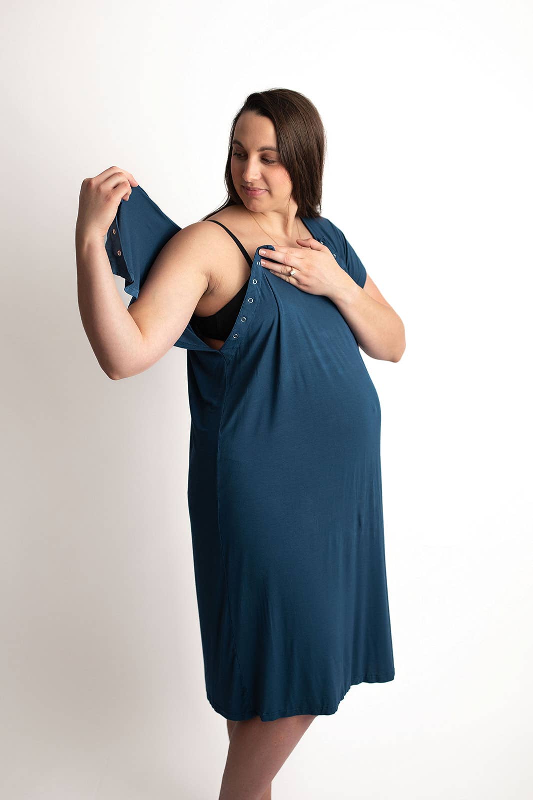 Navy Blue Labor and Delivery/ Nursing Gown