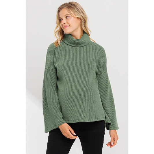 Ribbed Turtleneck Maternity Top