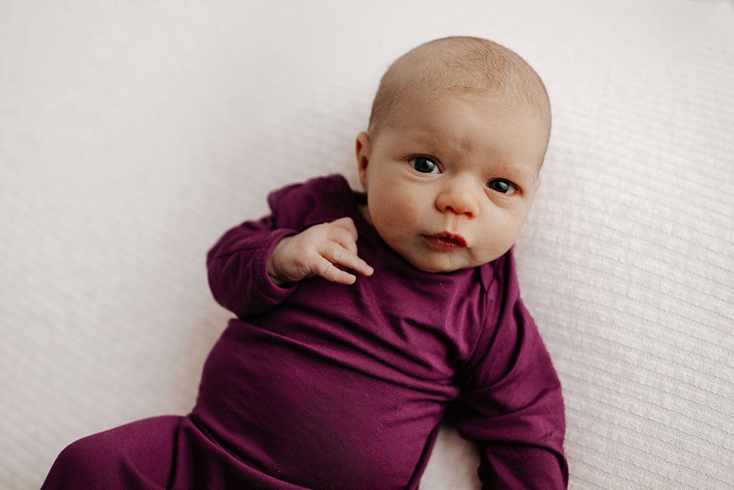 Plum Purple Knotted Newborn Baby Gown