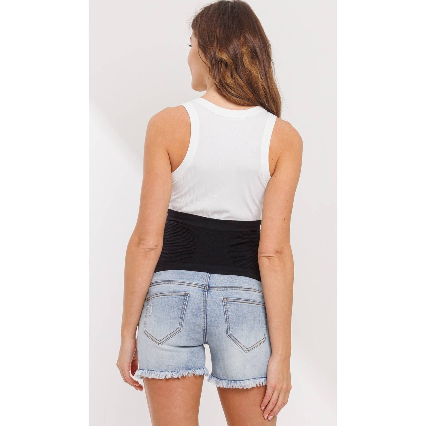 Frayed Denim Maternity Shorts