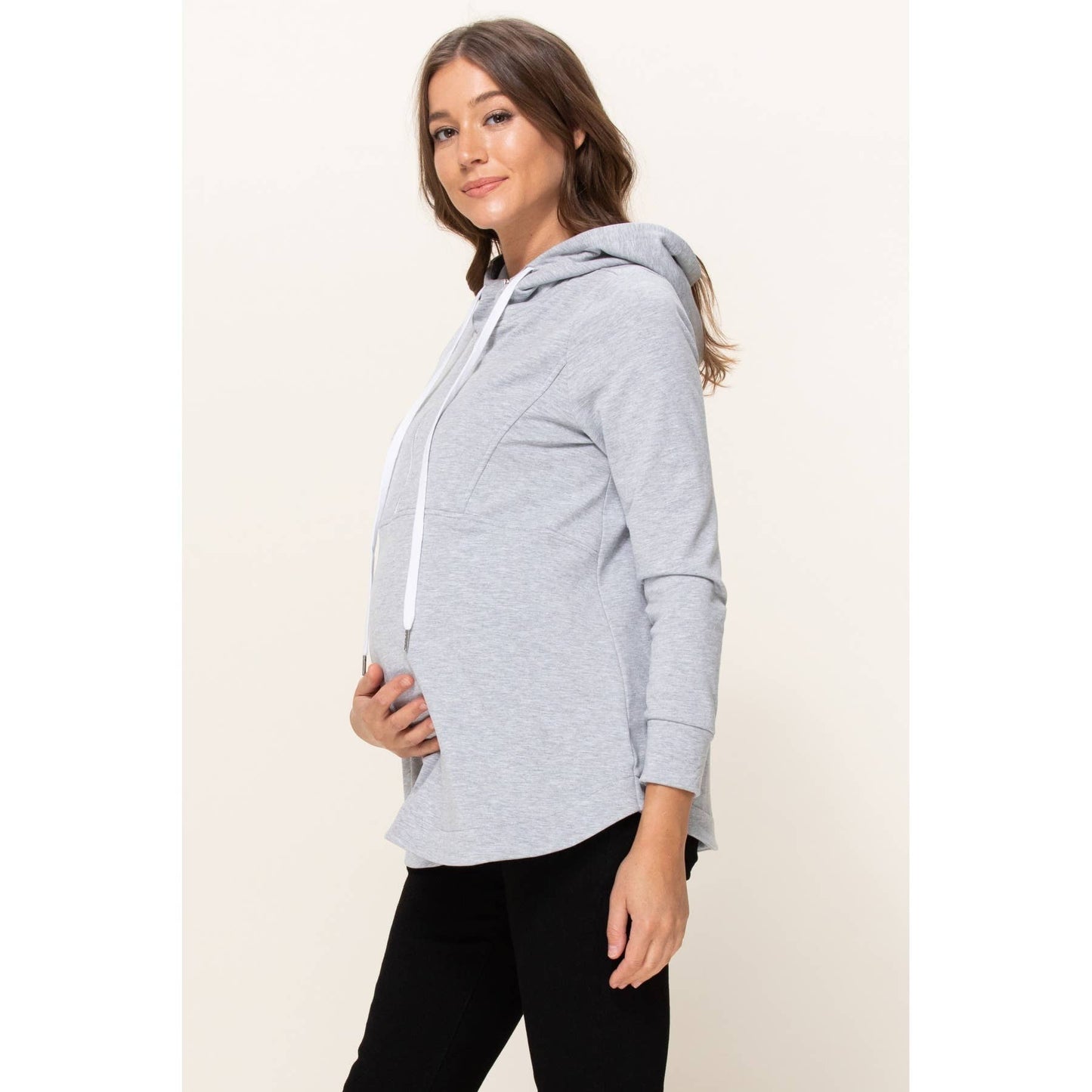 Half-Zip Maternity Nursing Hoodie