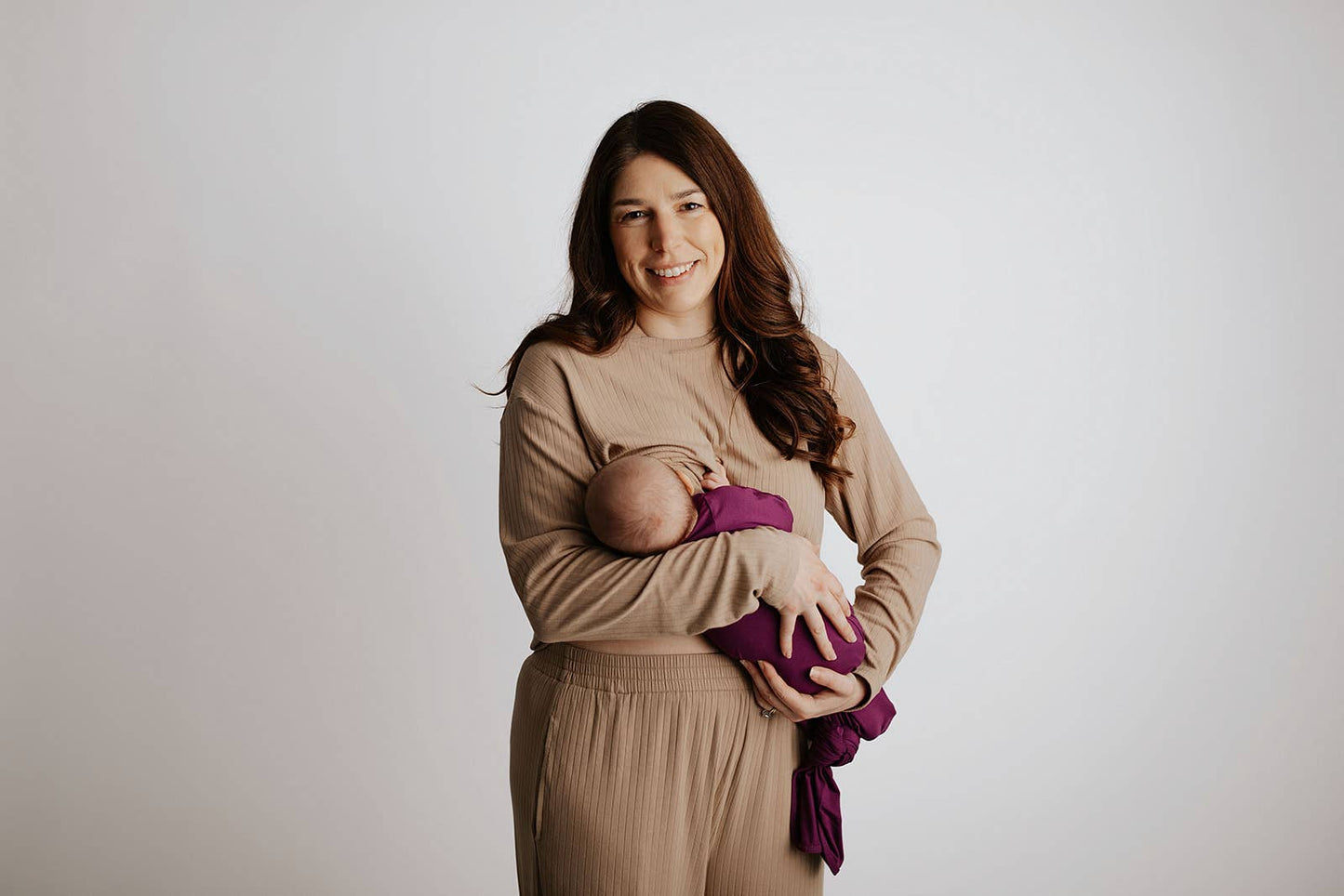 Plum Purple Knotted Newborn Baby Gown