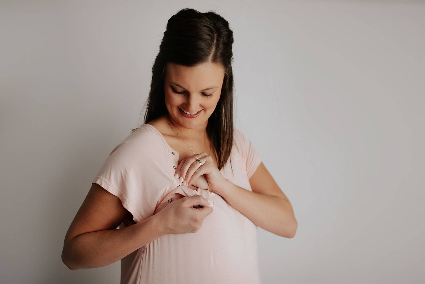 Heavenly Pink Labor and Delivery/ Nursing Gown