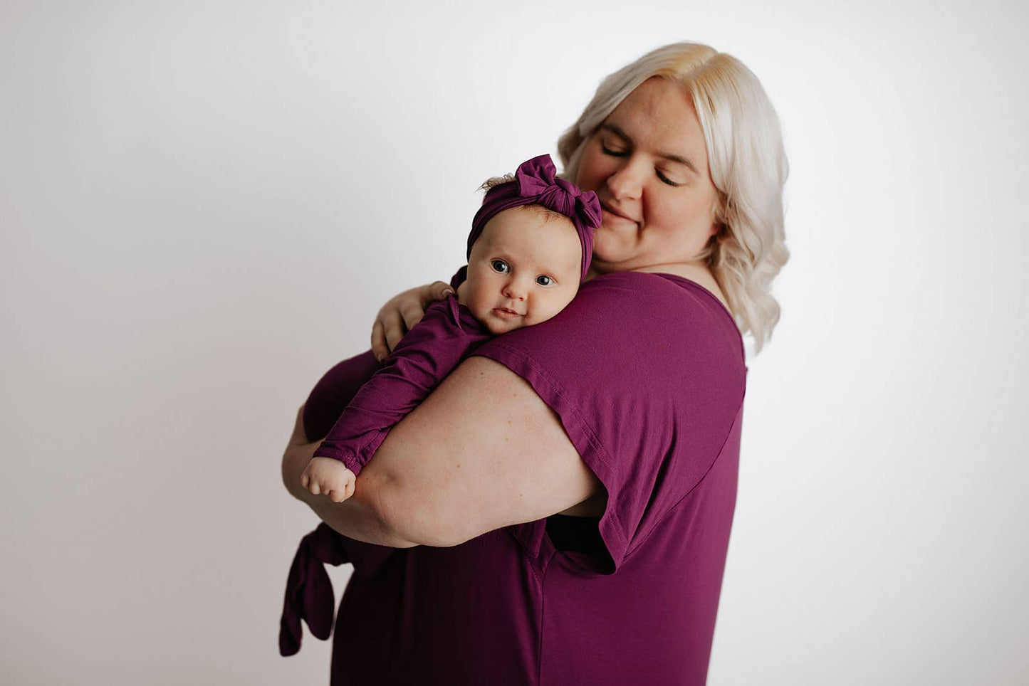 Plum Purple Maternity Mommy Labor and Delivery/ Nursing Gown