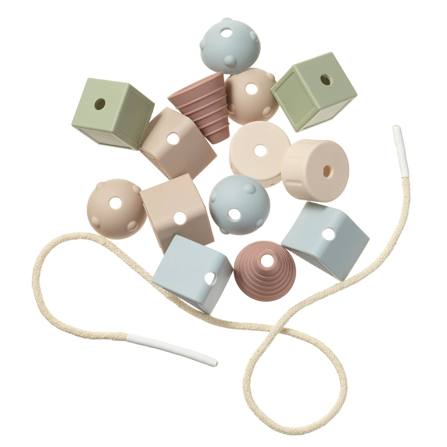 Ali+Oli Montessori Lacing Toy – 14 Soft Color Silicone Beads