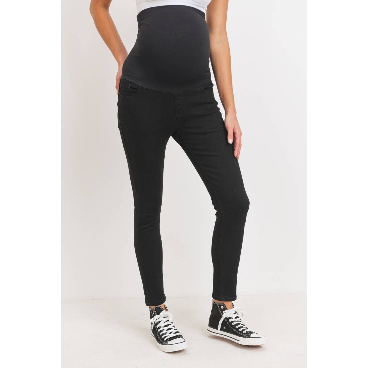 Stretch Maternity Skinny Jeans With Full Panel