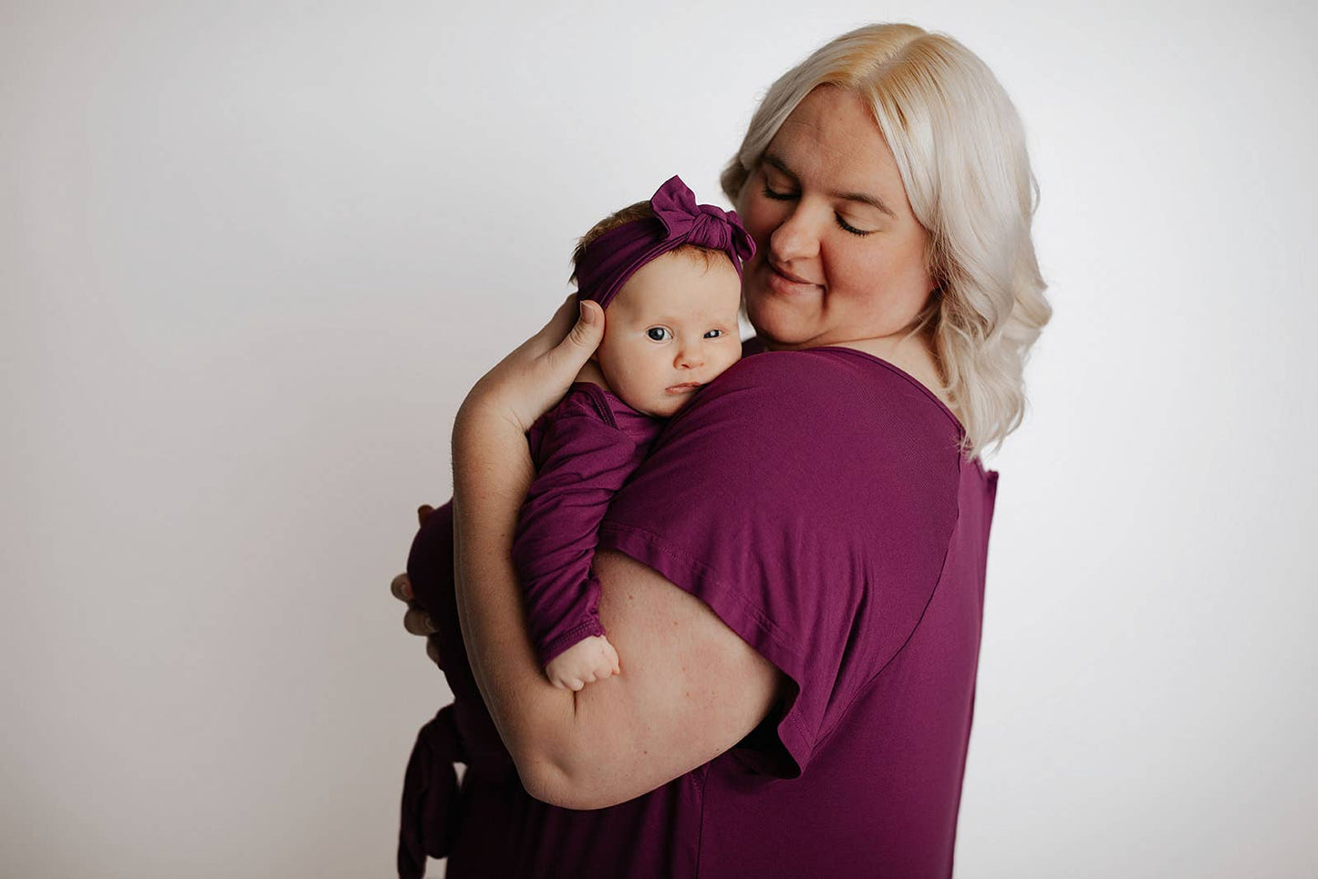 Plum Purple Maternity Mommy Labor and Delivery/ Nursing Gown