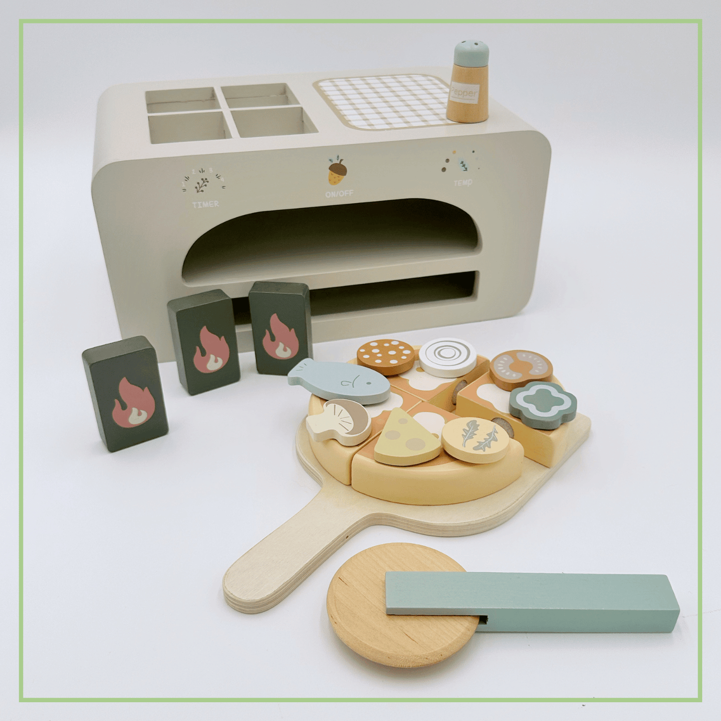 Wooden Pizza Oven Set