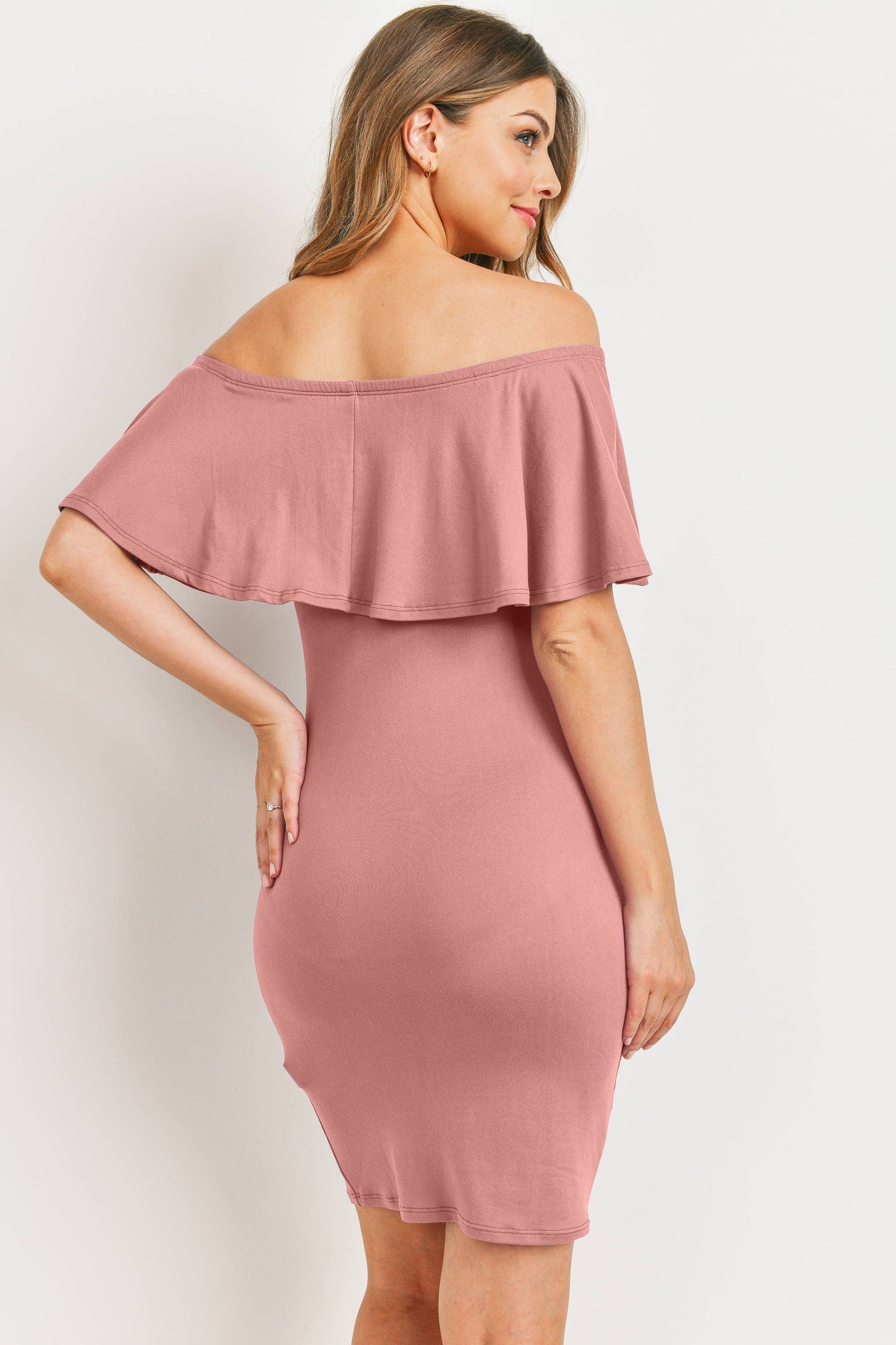 Off The Shoulder Maternity Mini Dress