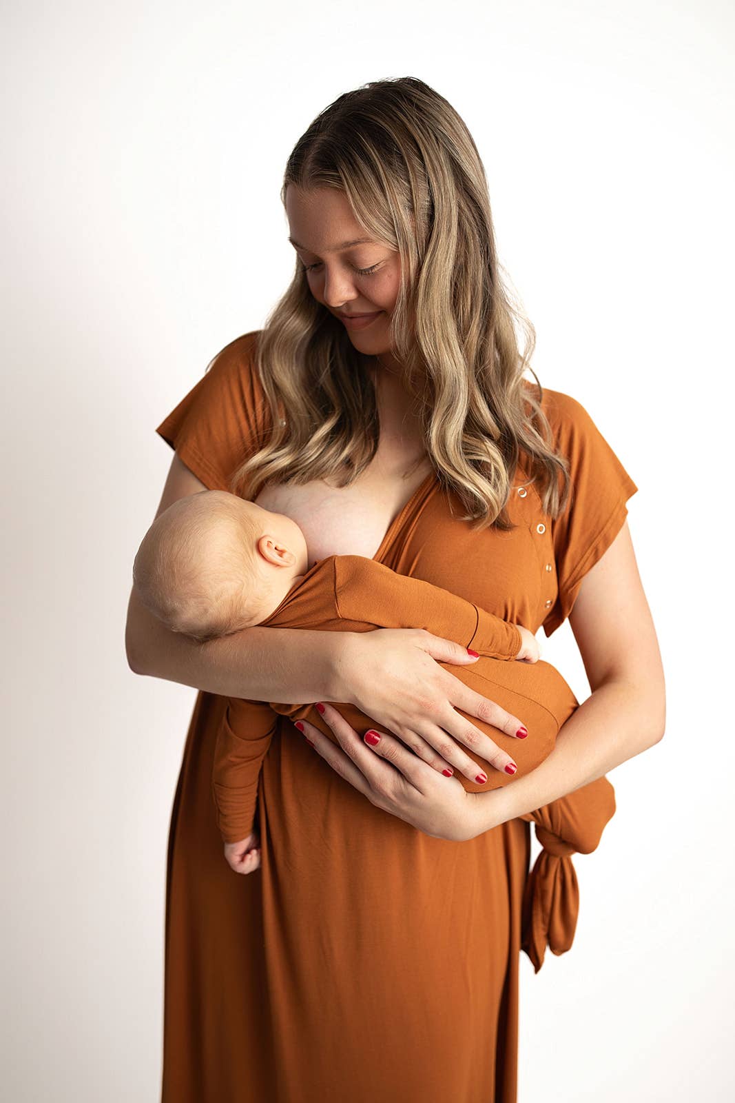 Saddle Orange Labor & Delivery/ Nursing Gown