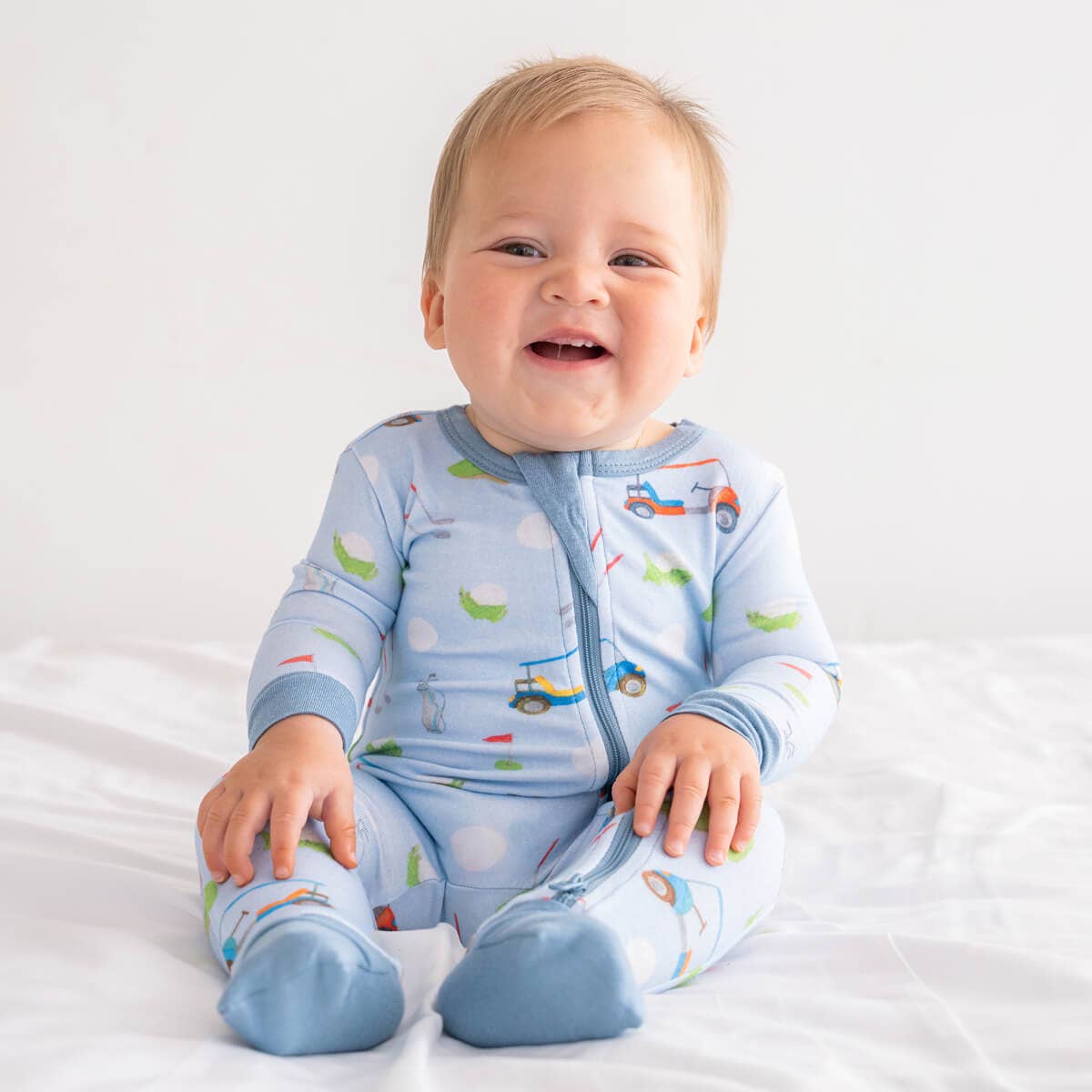 Baby Bamboo Pajamas w/ DreamCuffs® - Golf