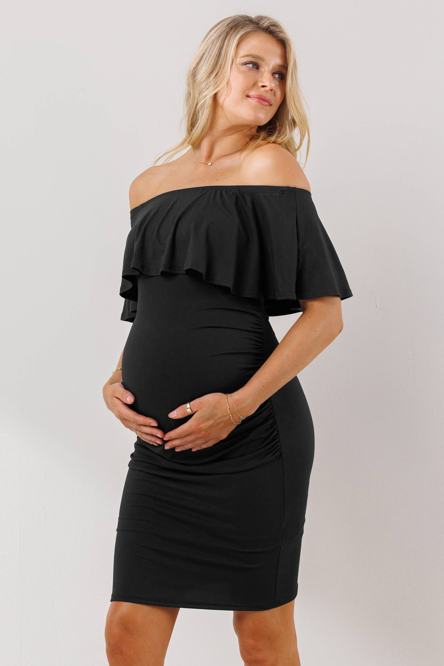 Off The Shoulder Maternity Mini Dress