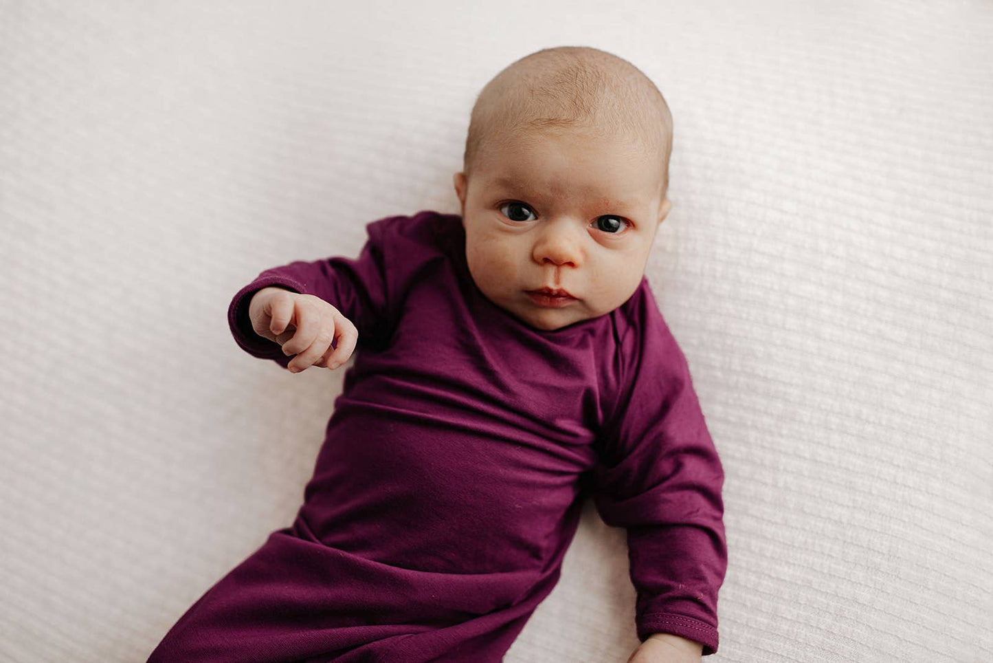 Plum Purple Knotted Newborn Baby Gown