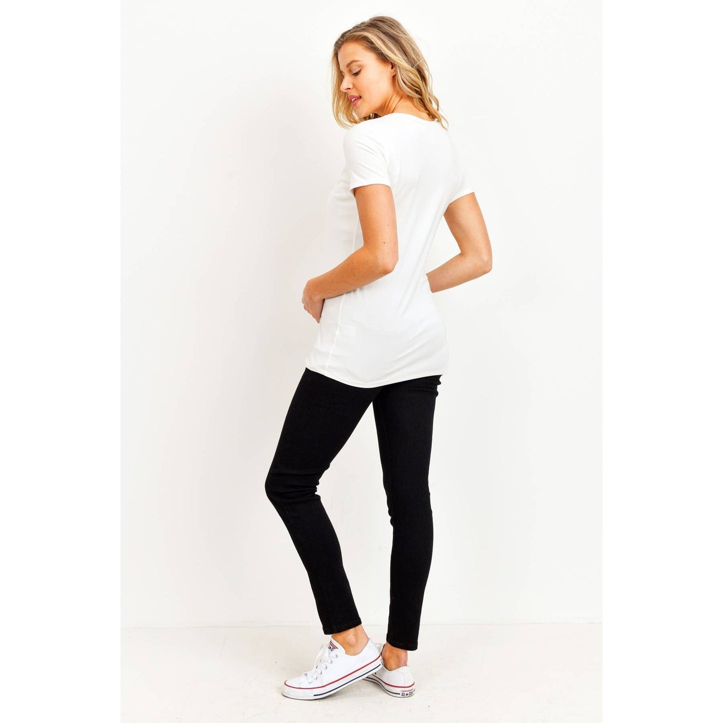 Stretch Maternity Skinny Jeans With Full Panel